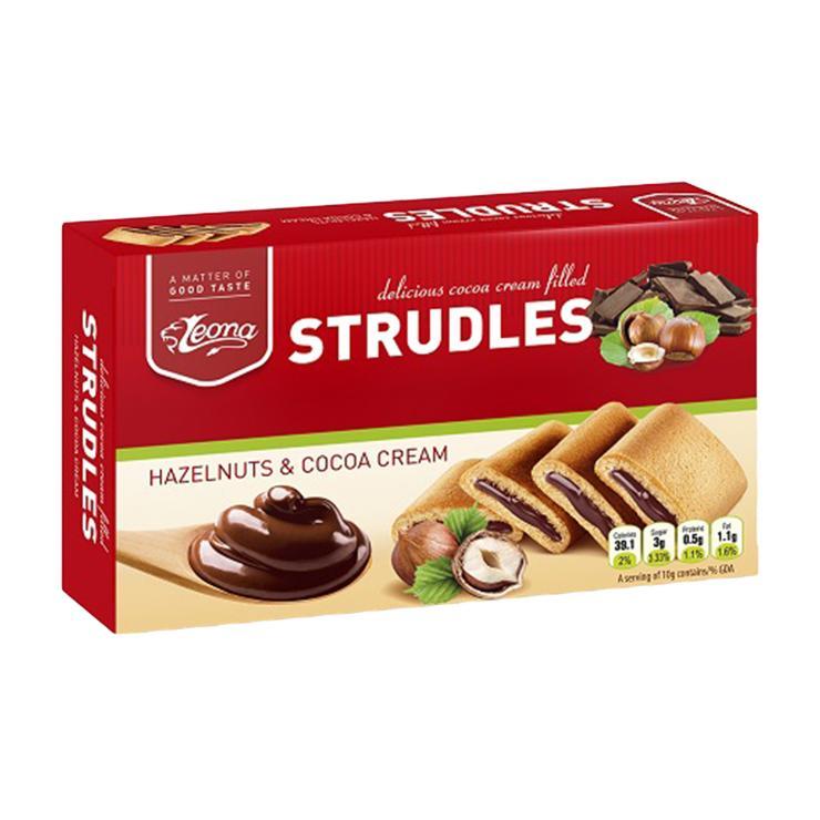 Печенье Leona Strudles шоколадно-ореховая начинка 150 гр., картон
