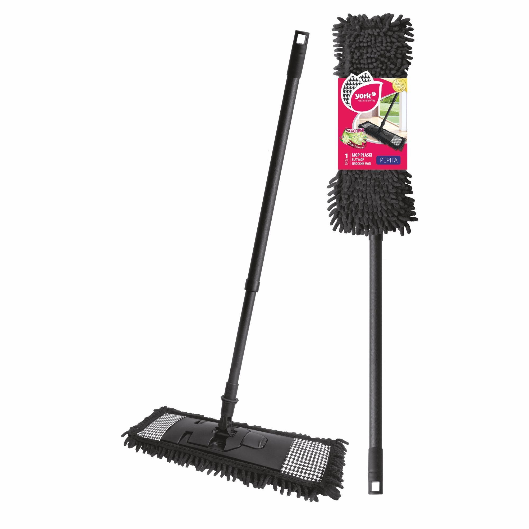 Швабра York Pepita с плоским мопом и телескопической рукояткой 130 см.