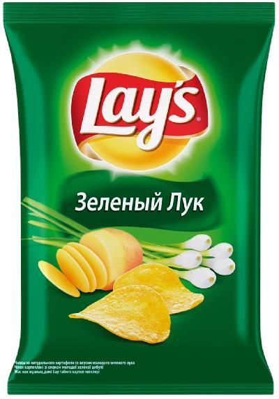 Чипсы Lay's зеленый лук 140 гр., флоу-пак