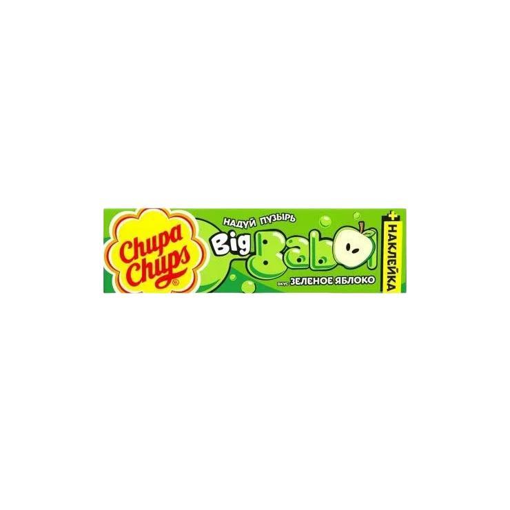 Жевательная резинка Chupa Chups big babol зеленое яблоко 21 гр., обертка