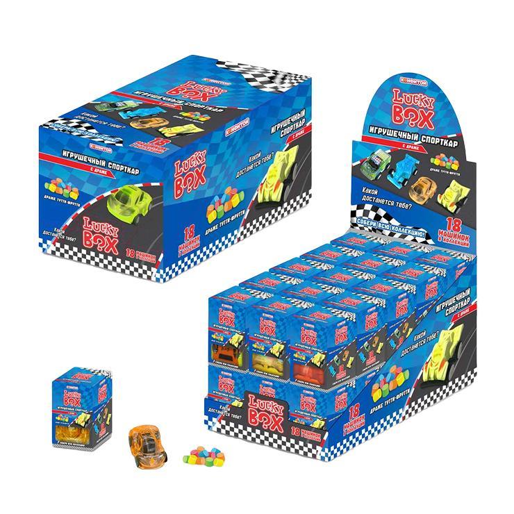 Драже Конфитой Lucky box с игрушкой спорткар 2 гр. х 30 шт., картон