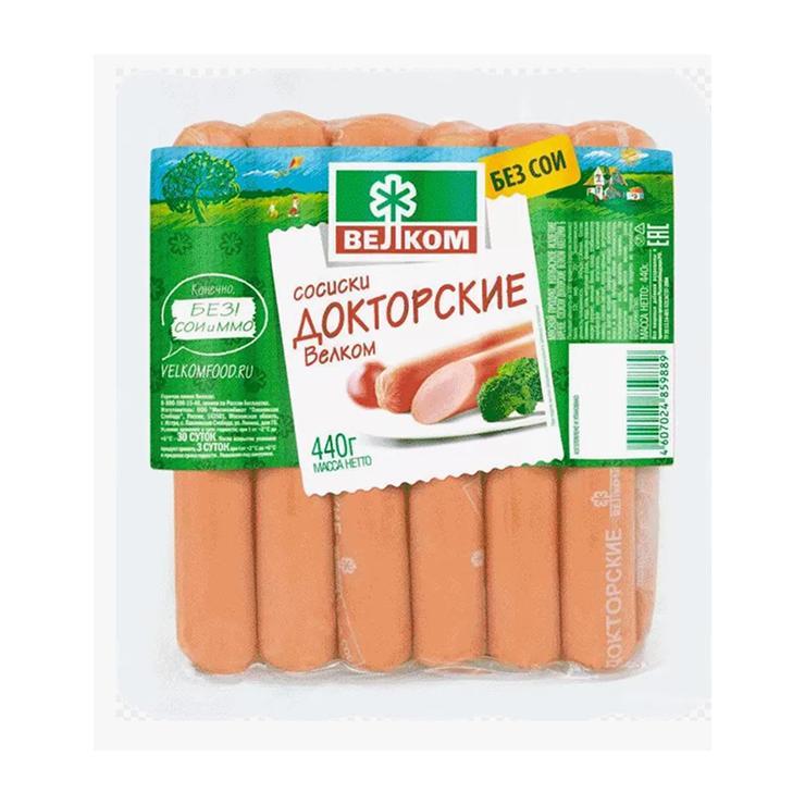 Сосиски Велком Докторские категория Б, 440 гр., в/у