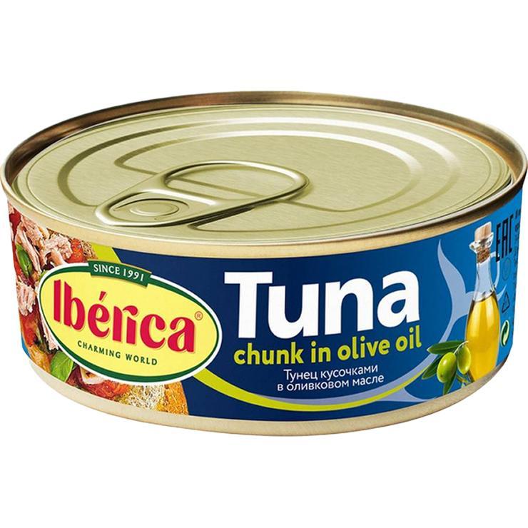 Тунец Iberica кусочки в подсолнечном масле 150 гр., ж/б