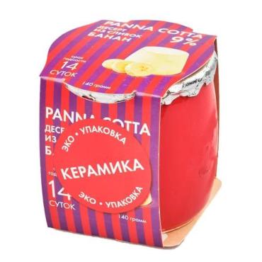 Десерт из сливок PANNA COTTA Банан, Коломенский,  140 гр., ПЭТ стакан