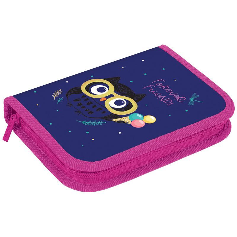 Пенал Berlingo Funny owl 200х140х40 1 отделение дополнительная откидная секция полиэстер, пакет