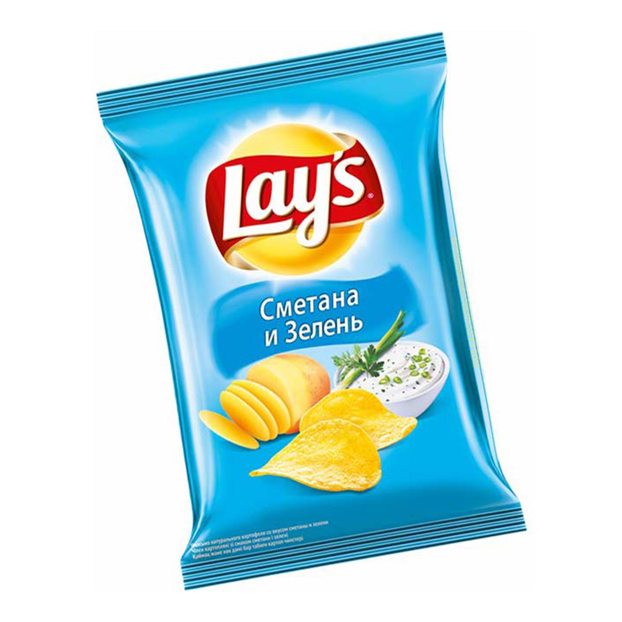 Чипсы Lay's сметана зелень 70 гр., флоу-пак