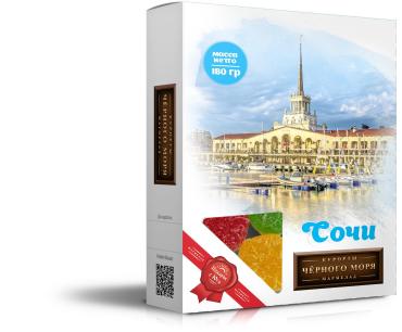 Мармелад серия Сочи Морвокзал, Кубанские сладости, 180 гр., картон