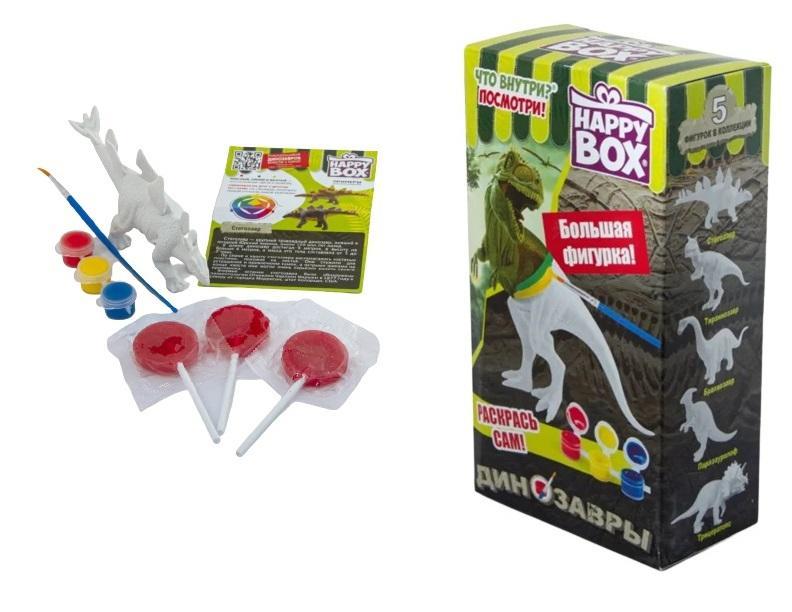 Конфеты Happy box Динозавры раскрашиваемые с игрушкой 30 гр., картон