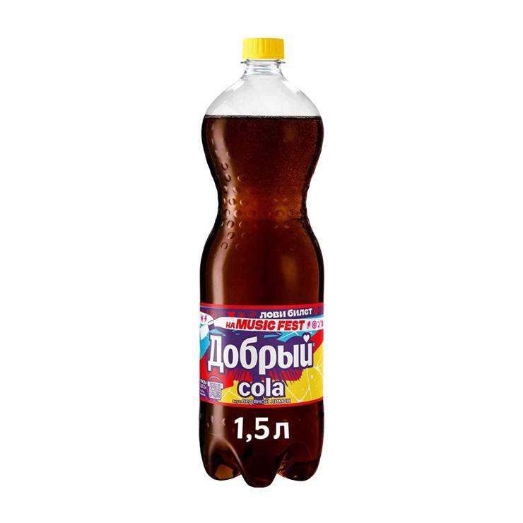 Напиток газированный Добрый кола ледяной лимон 1,5 л., ПЭТ