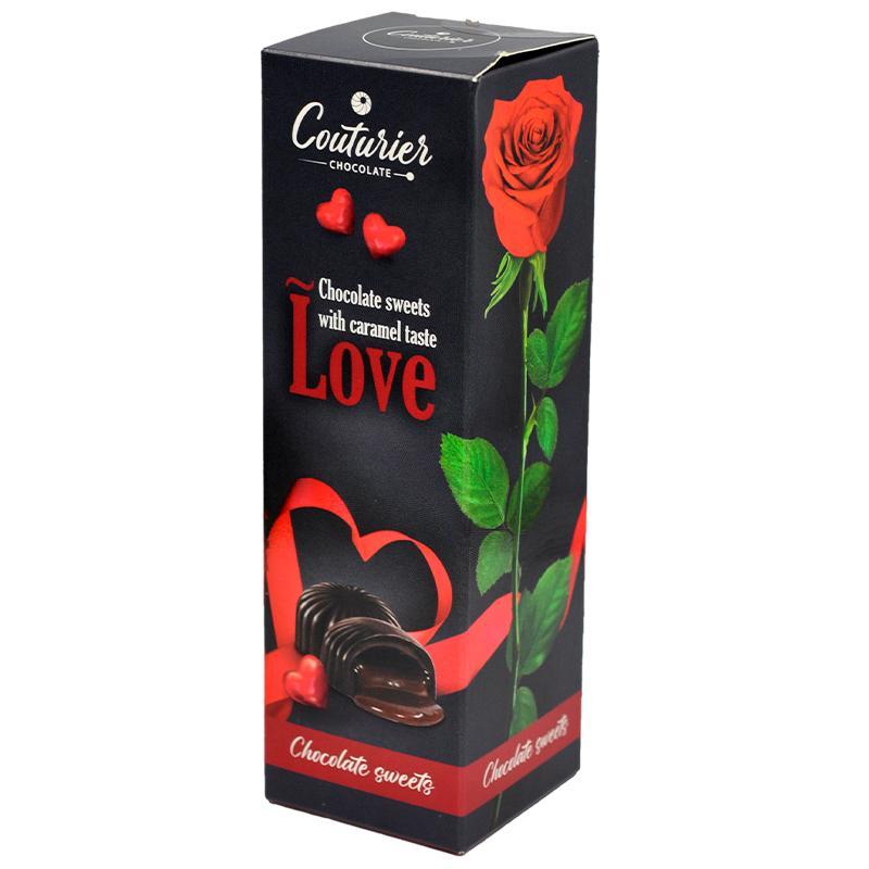 Конфеты Couturier Роза на сером с начинкой со вкусом карамели 105 гр., картон