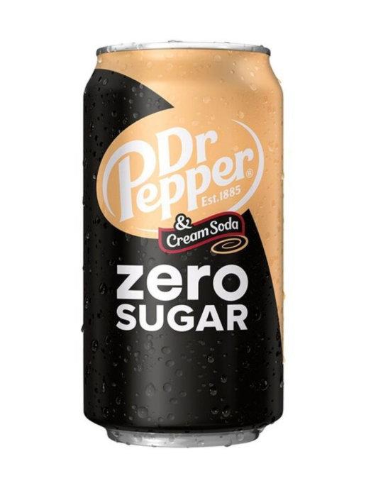 Напиток газированный Dr. Pepper крем сода без сахара 355 мл., ж/б