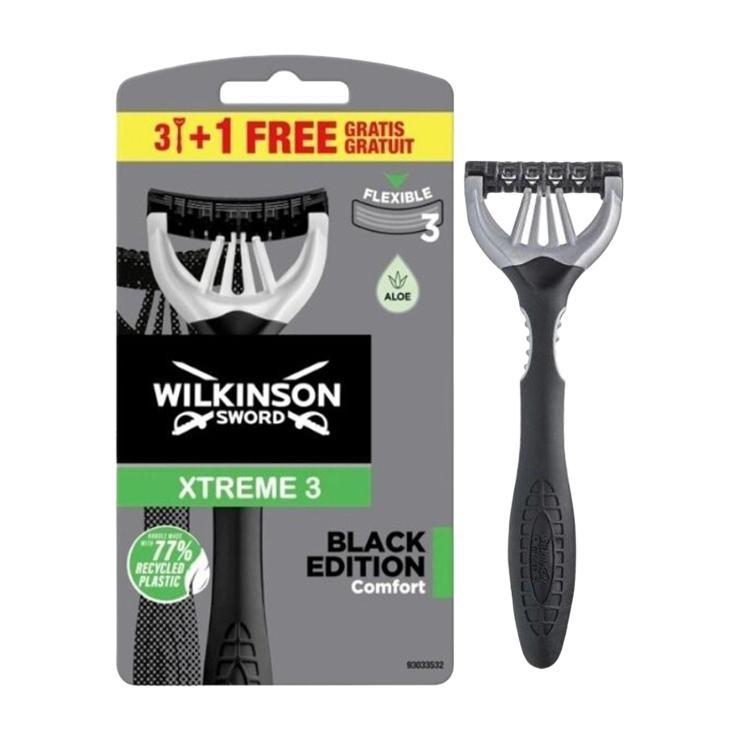 Станок одноразовый Wilkinson Xtreme 3 Black Edition увлажняющая полоса и плавающая головка 4 шт., блистер