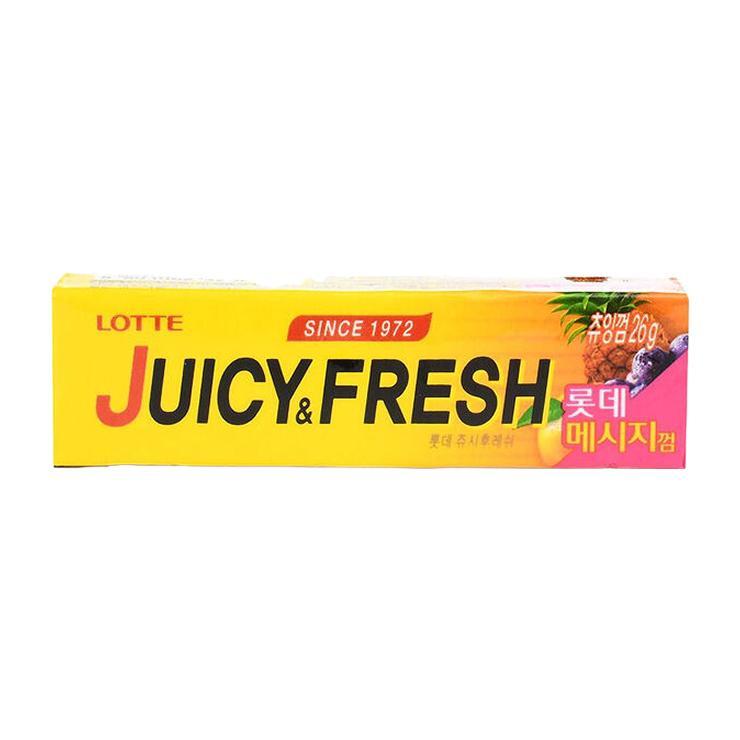 Жевательная резинка Lotte Juicy Fresh с соками цитрусовых плодов Южная Корея 26 гр., обертка