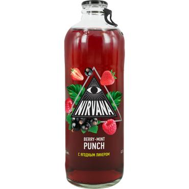 Напиток слабоалкогольный газированный с ягодным ликером Nirvana berry-mint punch 4.5%, Nirvana, 330 мл., стекло