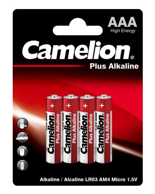 Батарейка Camelion LR03 Plus Alkaline 1.5В 4 шт., блистер