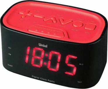 Часы, будильник с отложенным сигналом, Uniel UTR-33RRK, 400 гр., картонная коробка