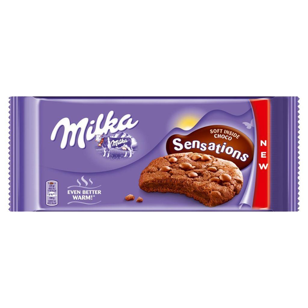 Печенье Milka Sensations с шоколадными каплями, 156 гр., картон