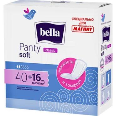 Прокладки Bella Panty Soft Classic ежедневные, 40+16 шт., картон