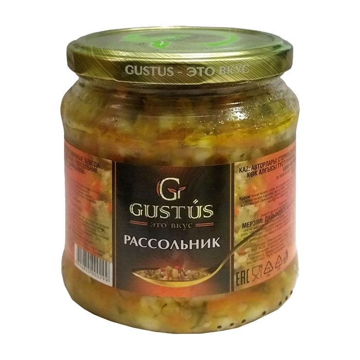 Суп Gustus Рассольник домашний из соленых огурчиков 450 гр., стекло