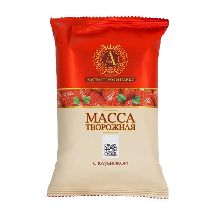 Масса творожная А.Ростагрокомплекс клубника 20% 180 гр., флоу-пак