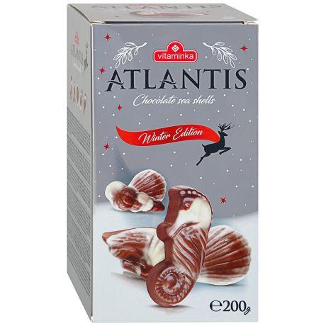 Конфеты шоколадные Vitaminka Atlantis Морские ракушки с ореховым кремом 200 гр., картон