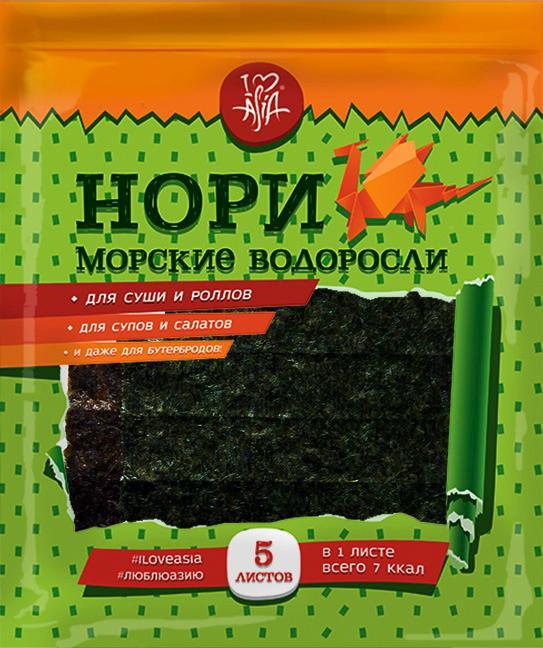 Нори (морские водоросли для суши) I love Asia, 5л, Mayumi, 14 гр., ПЭТ