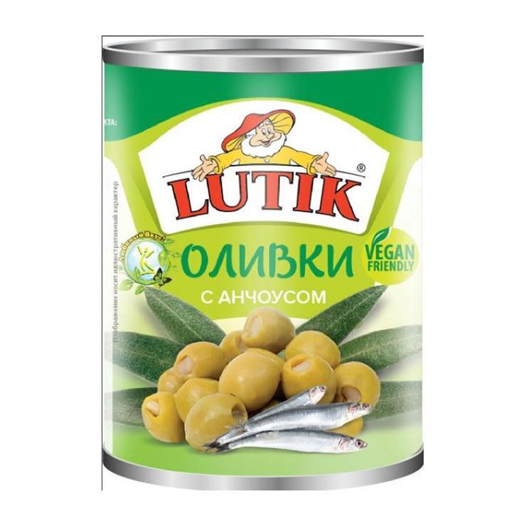 Оливки Lutik с анчоусом 280 мл., ж/б