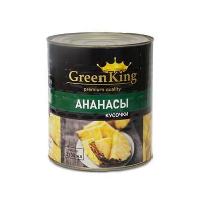 Ананасы Green King кусочки в легком сиропе 3,1 л., ж/б