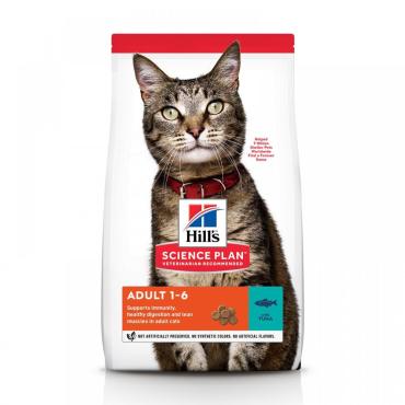 Корм сухой для взрослых кошек для поддержания жизненной энергии и иммунитета с тунцом Hill's Science Plan, 10 кг., пластиковый пакет