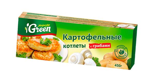 Котлеты картофельные с грибами Морозко 450 гр., картон