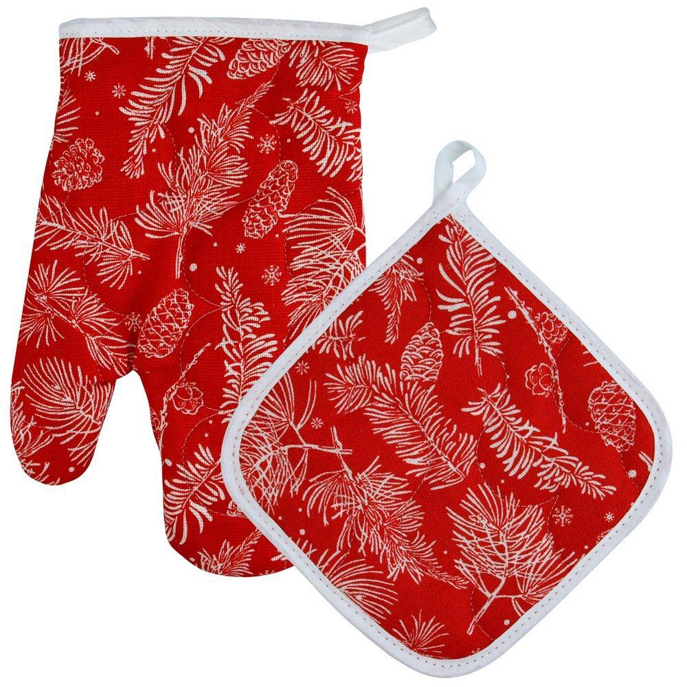 Прихватка с рукавицей Мультидом сказочный лес набор из 2-х предметов красный, пакет