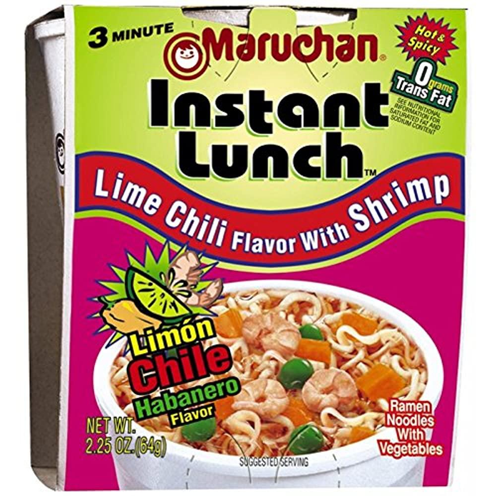 Лапша Maruchan Instant Lunch Hot Spicy Lime Shrimp Спайси лайм с креветками, 64 гр., картон