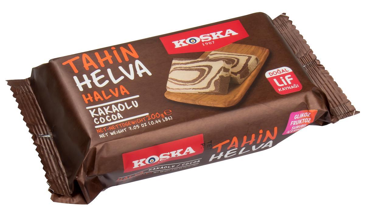 Кунжутная халва KOSKA с какао 200 гр., флоу-пак