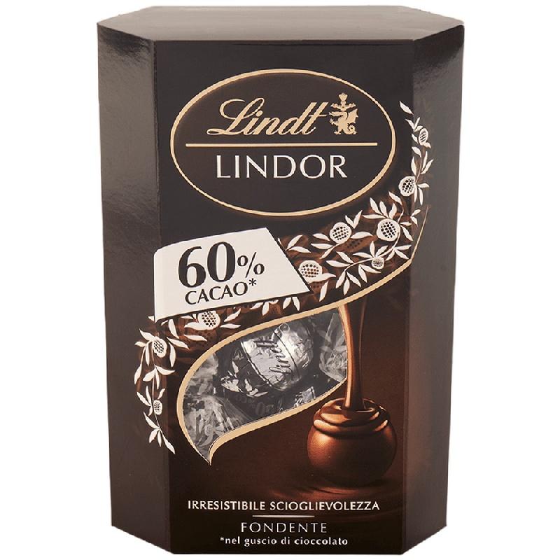 Конфеты шоколадные Lindt Lindor из темного шоколада 60% 200 гр., картон
