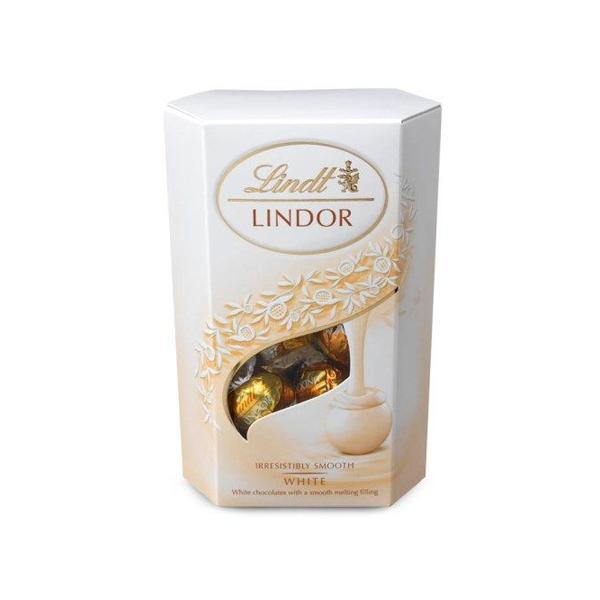 Конфеты шоколадные Lindt Lindor White Cornet из белого шоколада 200 гр., картон