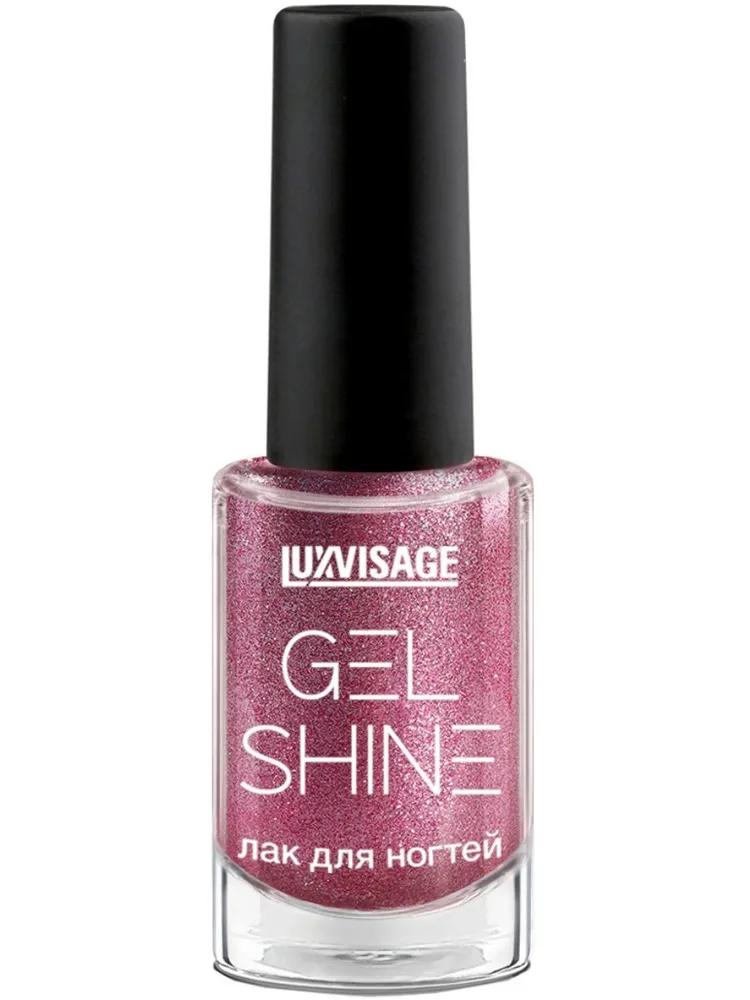 Лак для ногтей LuxVisage gel shine 108 сиреневый с шиммером, 9 мл., пластик