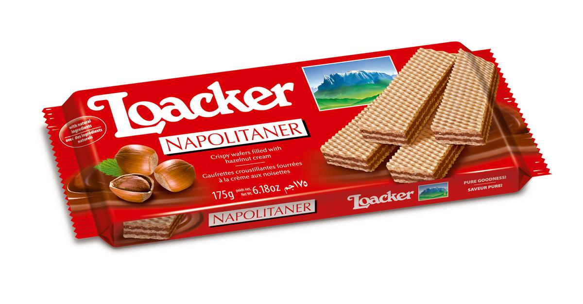 Вафли Loacker хрустящие со вкусом лесных орехов 175 гр., флоу-пак