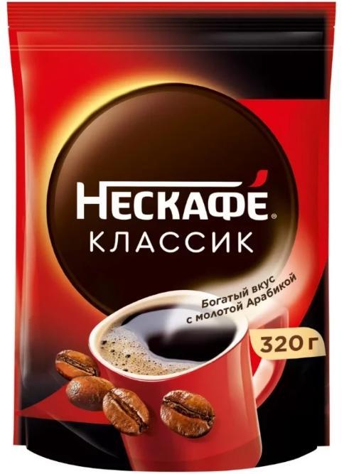 Кофе Нескафе Классик с добавлением молотого 320 гр., дой-пак