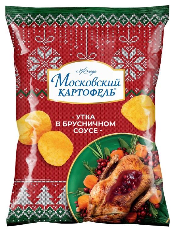 Чипсы Московский картофель Утка в брусничном соусе 120 гр., флоу-пак