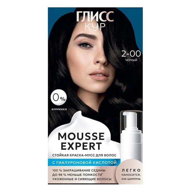 Краска-мусс для волос Глисс Кур стойкая 2.00 черный 85 мл., картон