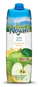 Сок яблочный осветленный, Армения, с 3 лет, ДП, Noyan Premium, 1 л., тетра-пак