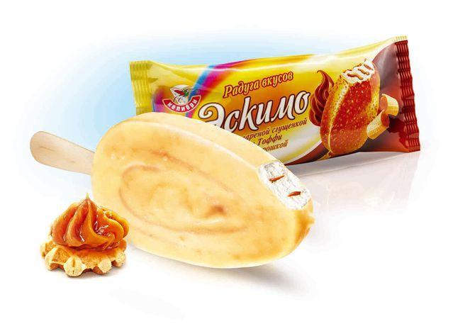 Мороженое эскимо Колибри радуга вкусов тоффи вареная сгущенка 70 гр., флоу-пак