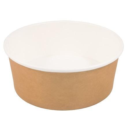 Контейнер круглый OSQ Round крафт белый Bowl Д 150 мм 750 мл., пакет