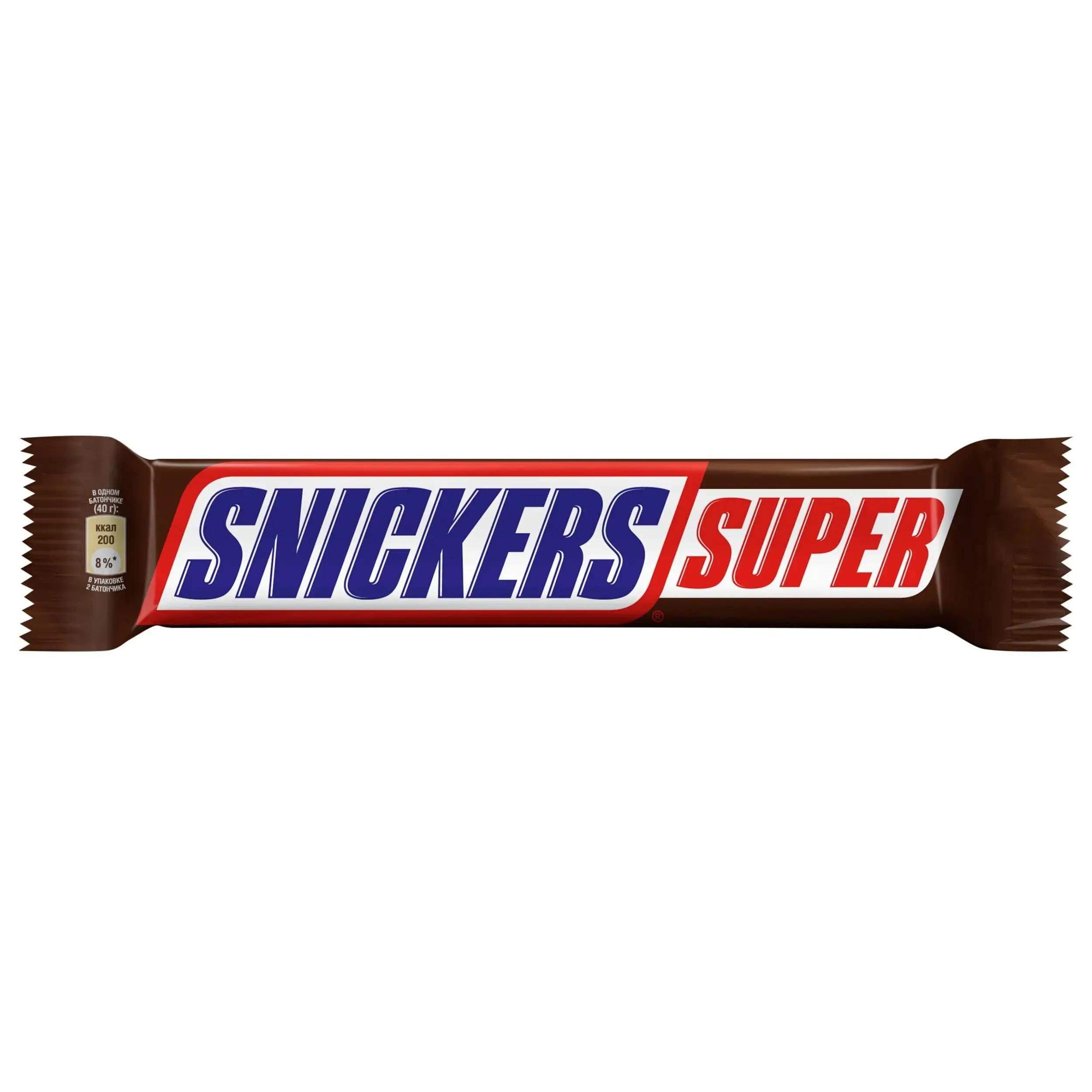 Батончик шоколадный Snickers Super 80 гр., флоу-пак