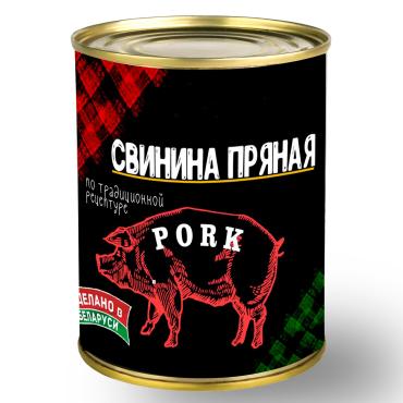 Свинина Молодчинка тушеная пряная , 340 гр, ж/б