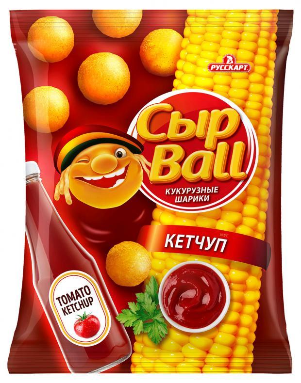 Шарики Русскарт СырBall кукурузные со вкусом кетчупа 140 гр., флоу-пак