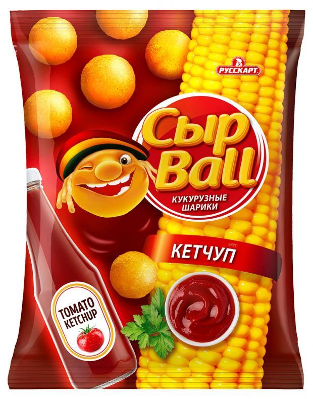 Шарики Русскарт СырBall кукурузные со вкусом Кетчупа, 140 гр., флоу-пак