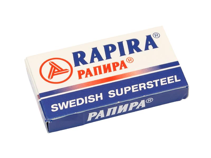 Сменные лезвия классические Rapira Platinum Lux с платиновым напылением, 5 шт., картон