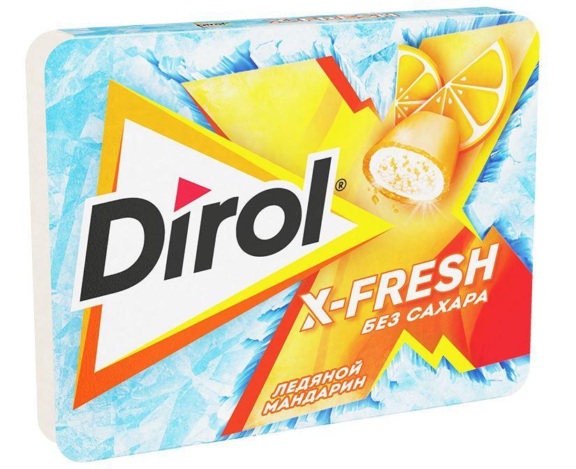 Жевательная резинка Dirol X-Fresh Ледяной мандарин 16 гр., обертка