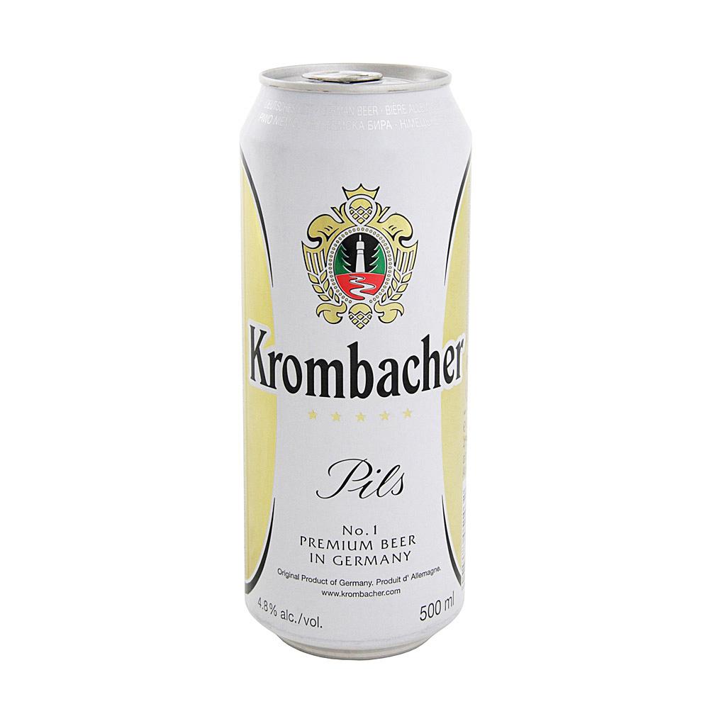 Пиво Krombacher Pils светлое пастеризованное фильтрованное 4,8% 500 мл., ж/б